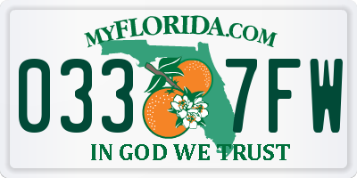 FL license plate 0337FW