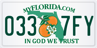 FL license plate 0337FY