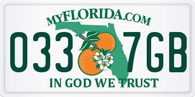 FL license plate 0337GB