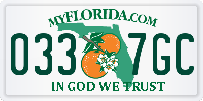 FL license plate 0337GC