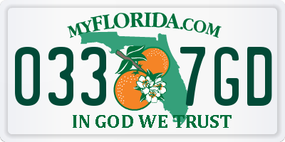 FL license plate 0337GD