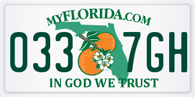 FL license plate 0337GH