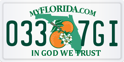 FL license plate 0337GI
