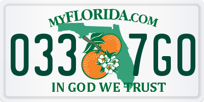 FL license plate 0337GO
