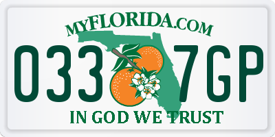 FL license plate 0337GP