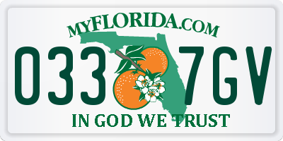 FL license plate 0337GV