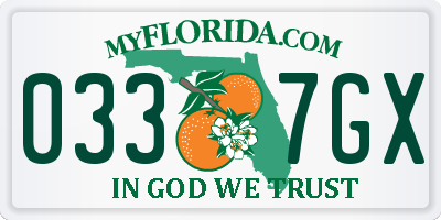 FL license plate 0337GX
