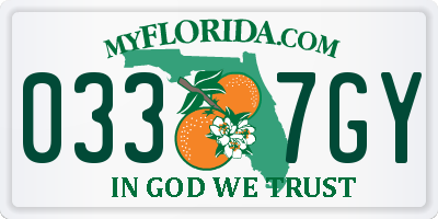 FL license plate 0337GY