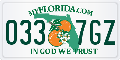 FL license plate 0337GZ