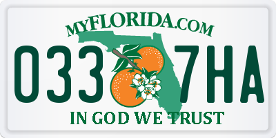 FL license plate 0337HA