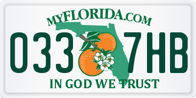 FL license plate 0337HB