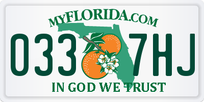 FL license plate 0337HJ