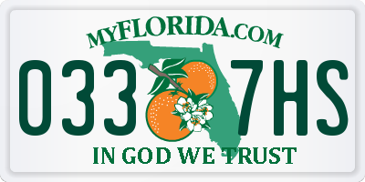 FL license plate 0337HS