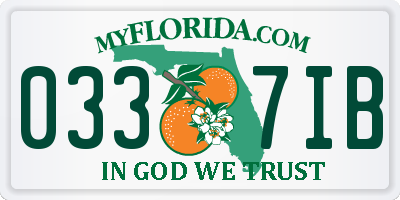 FL license plate 0337IB
