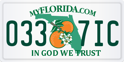 FL license plate 0337IC