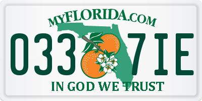 FL license plate 0337IE