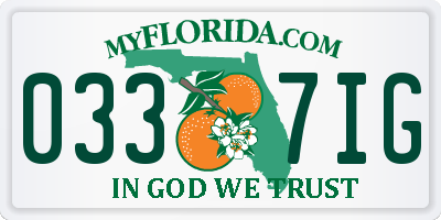 FL license plate 0337IG