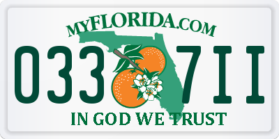 FL license plate 0337II