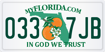 FL license plate 0337JB