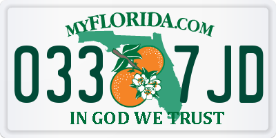 FL license plate 0337JD