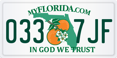 FL license plate 0337JF