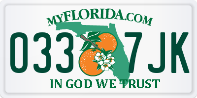 FL license plate 0337JK