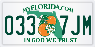 FL license plate 0337JM