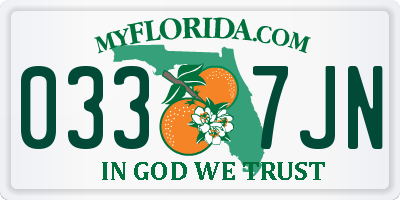 FL license plate 0337JN