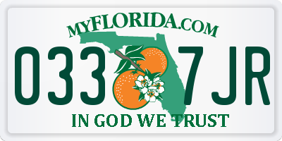 FL license plate 0337JR