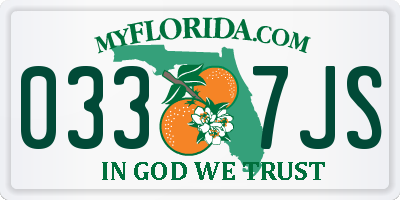 FL license plate 0337JS