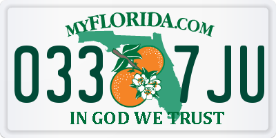 FL license plate 0337JU