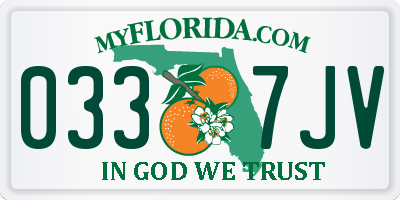 FL license plate 0337JV