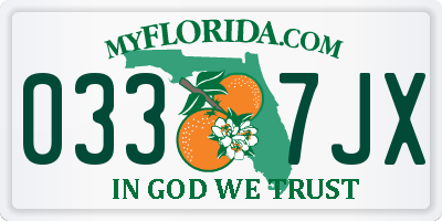 FL license plate 0337JX