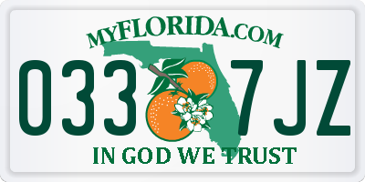 FL license plate 0337JZ