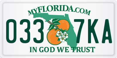 FL license plate 0337KA