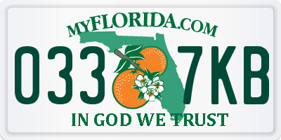 FL license plate 0337KB