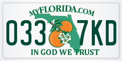 FL license plate 0337KD