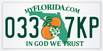 FL license plate 0337KP