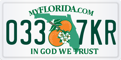 FL license plate 0337KR
