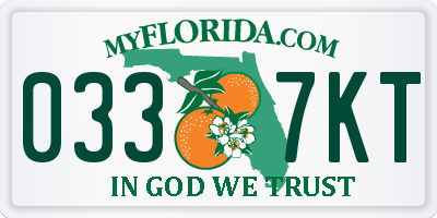 FL license plate 0337KT