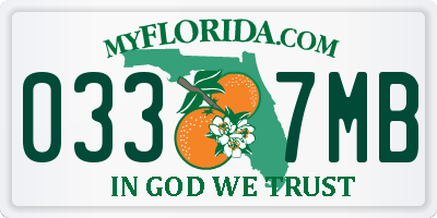 FL license plate 0337MB