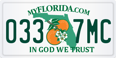 FL license plate 0337MC