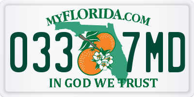 FL license plate 0337MD