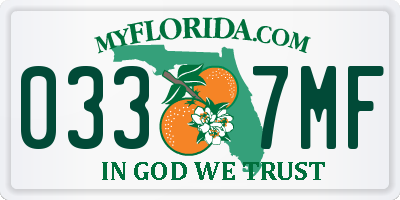 FL license plate 0337MF