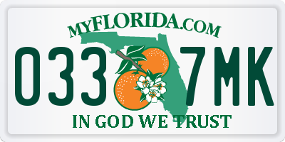 FL license plate 0337MK