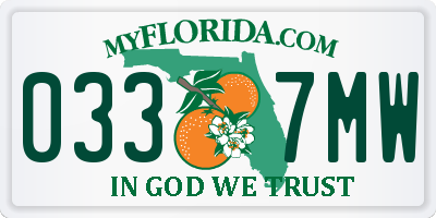 FL license plate 0337MW