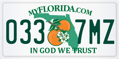 FL license plate 0337MZ