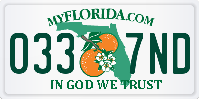 FL license plate 0337ND