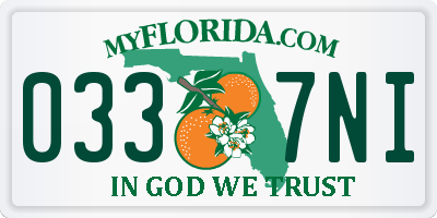 FL license plate 0337NI