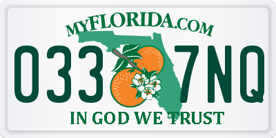 FL license plate 0337NQ
